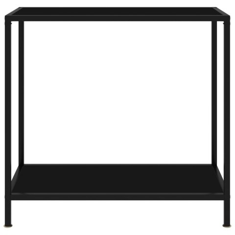 Stolik konsolowy, czarny, 80x35x75 cm, szkło hartowane