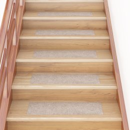 Samoprzylepne nakładki na schody, 15 szt., 76x20 cm, kremowe