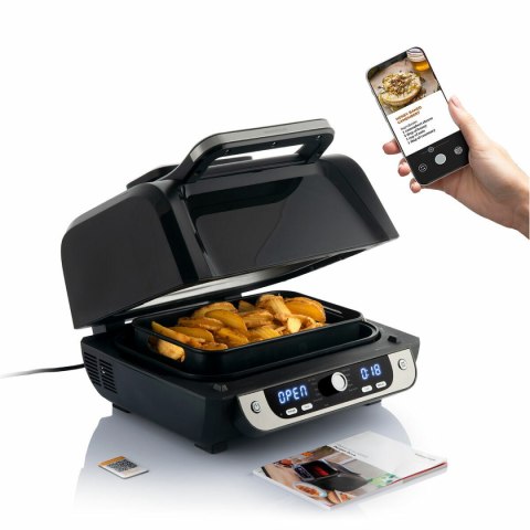Frytkownica na gorące powietrze z grillem, akcesoriami i książką kucharską InnovaGoods Fryinn 12-in-1 6000 Czarny Stal 3400 W 6