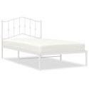 Metalowa rama łóżka z wezgłowiem, biała, 100x190 cm