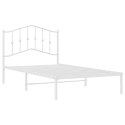 Metalowa rama łóżka z wezgłowiem, biała, 100x190 cm