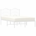 Metalowa rama łóżka z wezgłowiem, biała, 120x190 cm