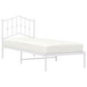 Metalowa rama łóżka z wezgłowiem, biała, 75x190 cm