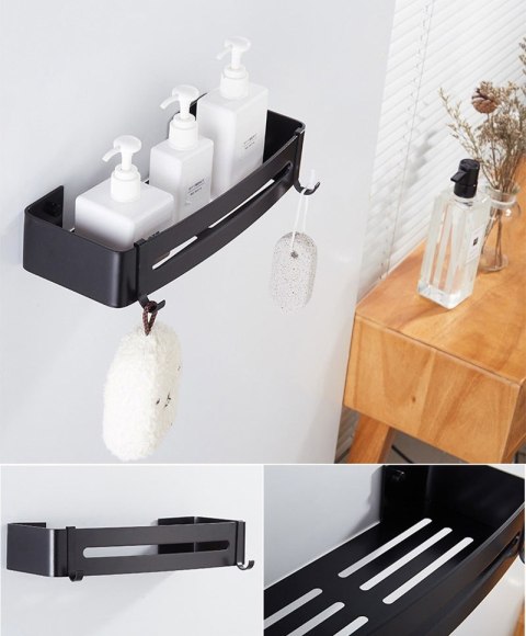 Półka loftowa PRELA czarna do łazienki kuchni