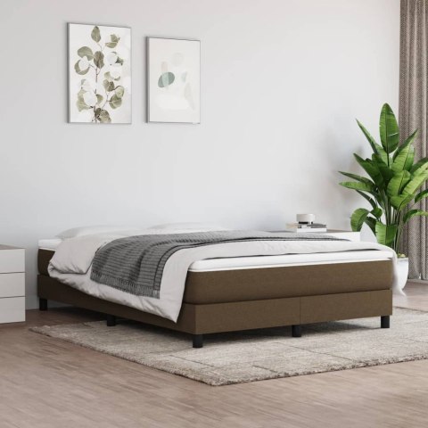 Łóżko kontynentalne, ciemnobrązowe, obite tkaniną, 140x200 cm