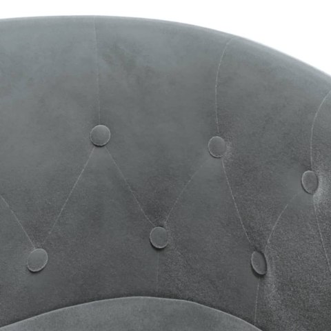 Fotel klubowy z podnóżkiem, ciemnoszary, obity aksamitem