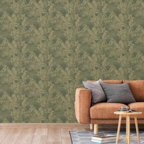 DUTCH WALLCOVERINGS Tapeta Joelle, zielono-złota