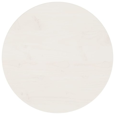 Blat stołu, biały, Ø50x2,5 cm, lite drewno sosnowe