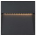 Lampy ścienne zewnętrzne LED, 2 szt., 3 W, czarne, kwadratowe