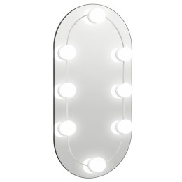 Lustro z lampami LED, 40x20 cm, szklane, owalne