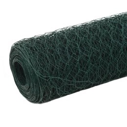 Ogrodzenie z siatki, stal i PVC, 25x1,2 m, zielone