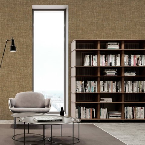 DUTCH WALLCOVERINGS Tapeta z motywem tkaniny, brązowa