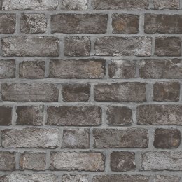 Homestyle Tapeta Brick Wall, czarno-szara