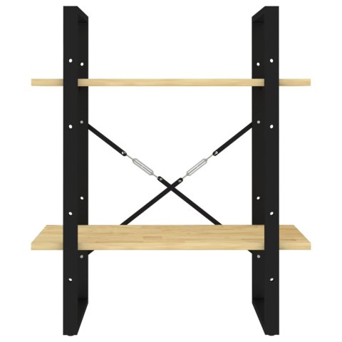 2-poziomowy regał na książki, 60x30x70 cm, sosnowy