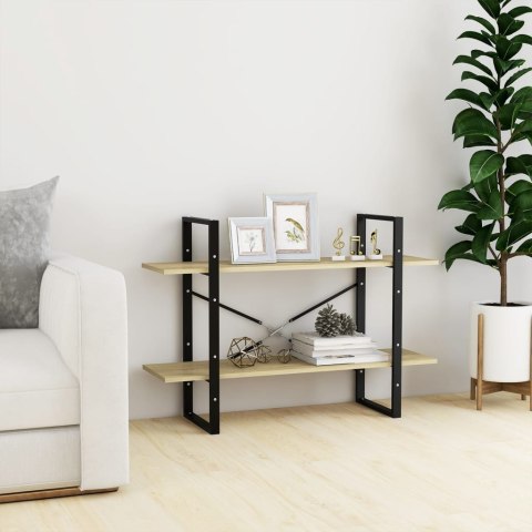 2-poziomowy regał na książki, dąb sonoma, 100x30x70 cm, płyta