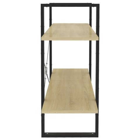 2-poziomowy regał na książki, dąb sonoma, 100x30x70 cm, płyta