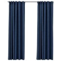 Zasłony stylizowane na lniane, 2 szt., niebieskie, 140x225 cm