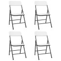Składane krzesła ogrodowe, 4 szt., HDPE, białe