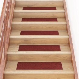 Samoprzylepne nakładki na schody, 15 szt., 76x20 cm, czerwone