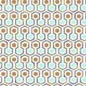 Good Vibes Tapeta Hexagon Pattern, zielono-pomarańczowa