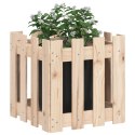 Donica ogrodowa z płotkiem, 40x40x40 cm, lite drewno sosnowe
