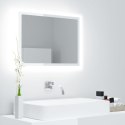 Lustro łazienkowe LED, wysoki połysk, białe, 60x8,5x37cm, akryl