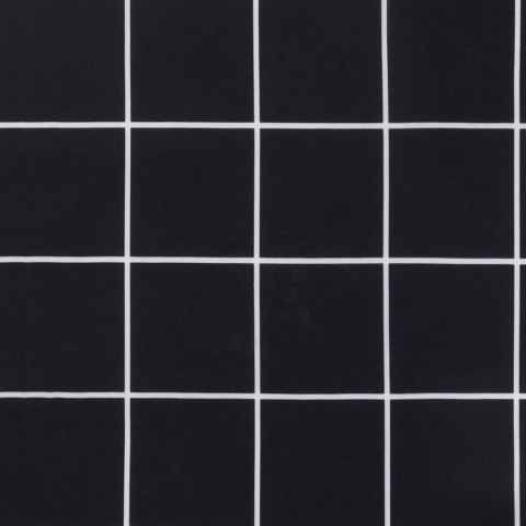 Poduszka na ławkę ogrodową, czarna krata, 180x50x7 cm, tkanina