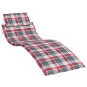 Poduszka na leżak, czerwona krata, 186x58x3 cm, tkanina Oxford