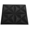 Panele ścienne 3D, 12 szt., 50x50 cm, czerń origami, 3 m²