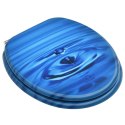 Deska klozetowa, MDF, niebieski motyw z kroplą wody