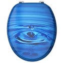 Deska klozetowa, MDF, niebieski motyw z kroplą wody
