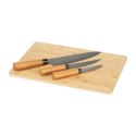 Zestaw noży Deska do krojenia Ser Brązowy Bambus (6 Sztuk)