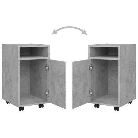 Szafka boczna z kółkami, szarość betonu, 33x38x60 cm