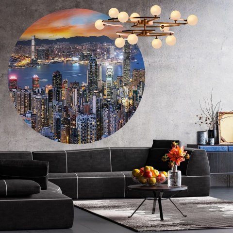WallArt Okrągła fototapeta Skyline by Night, 190 cm WallArt Okrągła fototapeta Skyline by Night, 190 cm