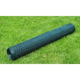 Ogrodzenie z siatki, galwanizowane, PVC, 25x0,75 m, zielone