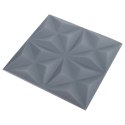 Panele ścienne 3D, 12 szt., 50x50 cm, szarość origami, 3 m²