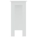 Stolik barowy z półkami, biały, 102x50x103,5 cm, płyta wiórowa