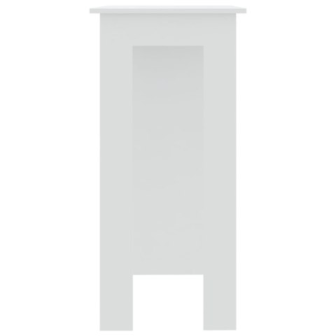 Stolik barowy z półkami, biały, 102x50x103,5 cm, płyta wiórowa