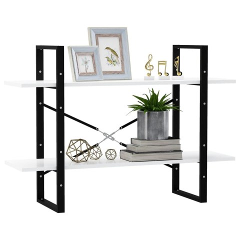 2-poziomowy regał na książki, biały, 100x30x70 cm, płyta