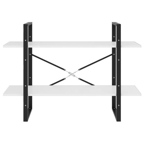 2-poziomowy regał na książki, biały, 100x30x70 cm, płyta