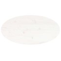 Blat stołu, biały, 60x30x2,5 cm, lite drewno sosnowe, owalny