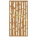 Ogrodowa dekoracja ścienna, 105x55 cm, stal kortenowska, bambus