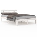 Rama łóżka, biała, lite drewno, 135x190 cm, podwójna