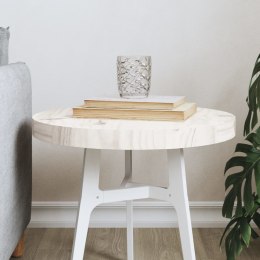 Blat stołu, okrągły, biały, Ø40x3 cm, lite drewno sosnowe