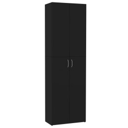 Szafa biurowa, czarna, 60x32x190 cm, materiał drewnopochodny