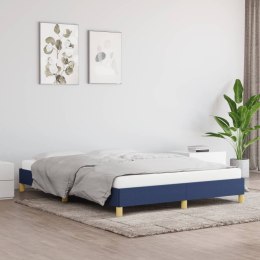 Rama łóżka, niebieska, 160 x 200 cm, obita tkaniną