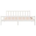 Rama łóżka, biała, lite drewno, 180x200 cm