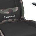 Fotel dla gracza z podnóżkiem, czarny i moro, tkaniną