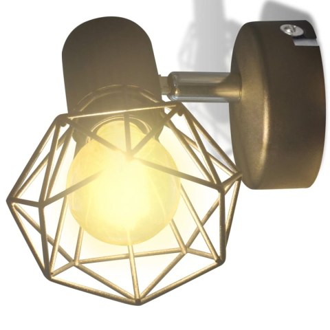 Kinkiety w industrialnym stylu, 2 szt., czarne, żarówki LED Kinkiety w industrialnym stylu, 2 szt., czarne, żarówki LED