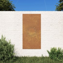 Ogrodowa dekoracja ścienna, 105x55 cm, stal kortenowska, słońce